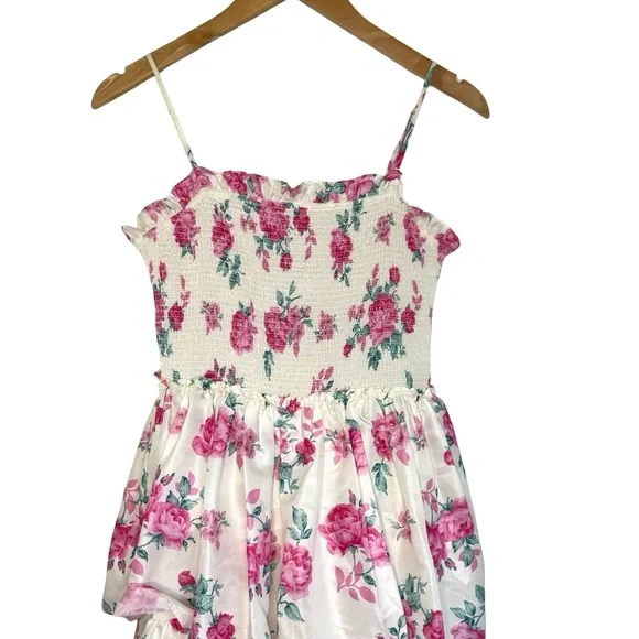 LoveShackFancy x Target Elise Floral Tiered Midi Dress Limited XS Pink White - Picture 3 of 8
